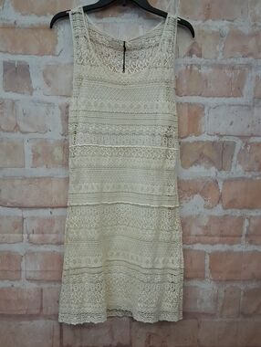NWT Solitaire Ivory Crochet Lace Tank Dress
